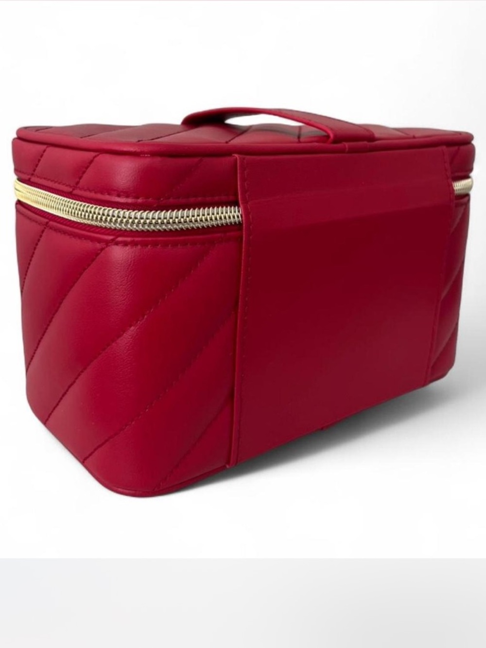 Authentic Yves Saint Laurent Quilted Red Premium Large Vanity Case with Mirror - Picture 2 of 7